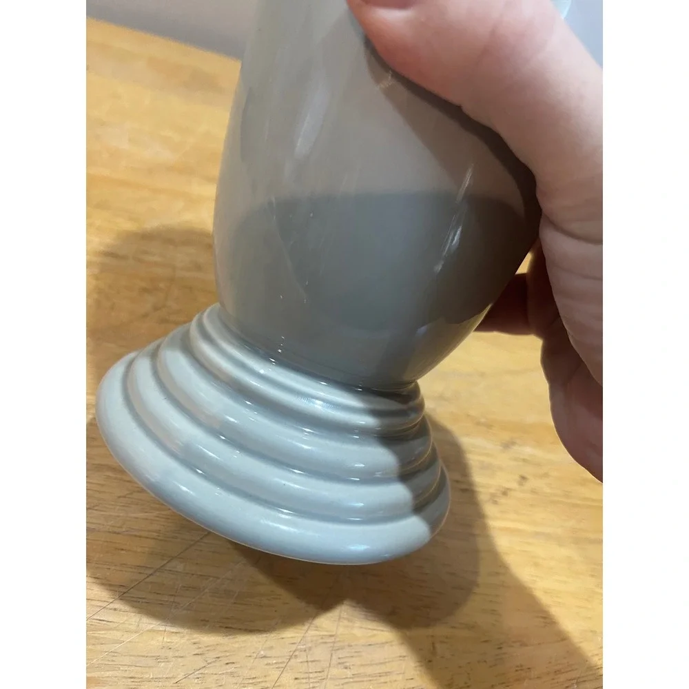 Fiesta Homer Laughlin Pearl Gray Pedestal Millennium III Vase Art Deco‎ Vtg HLC